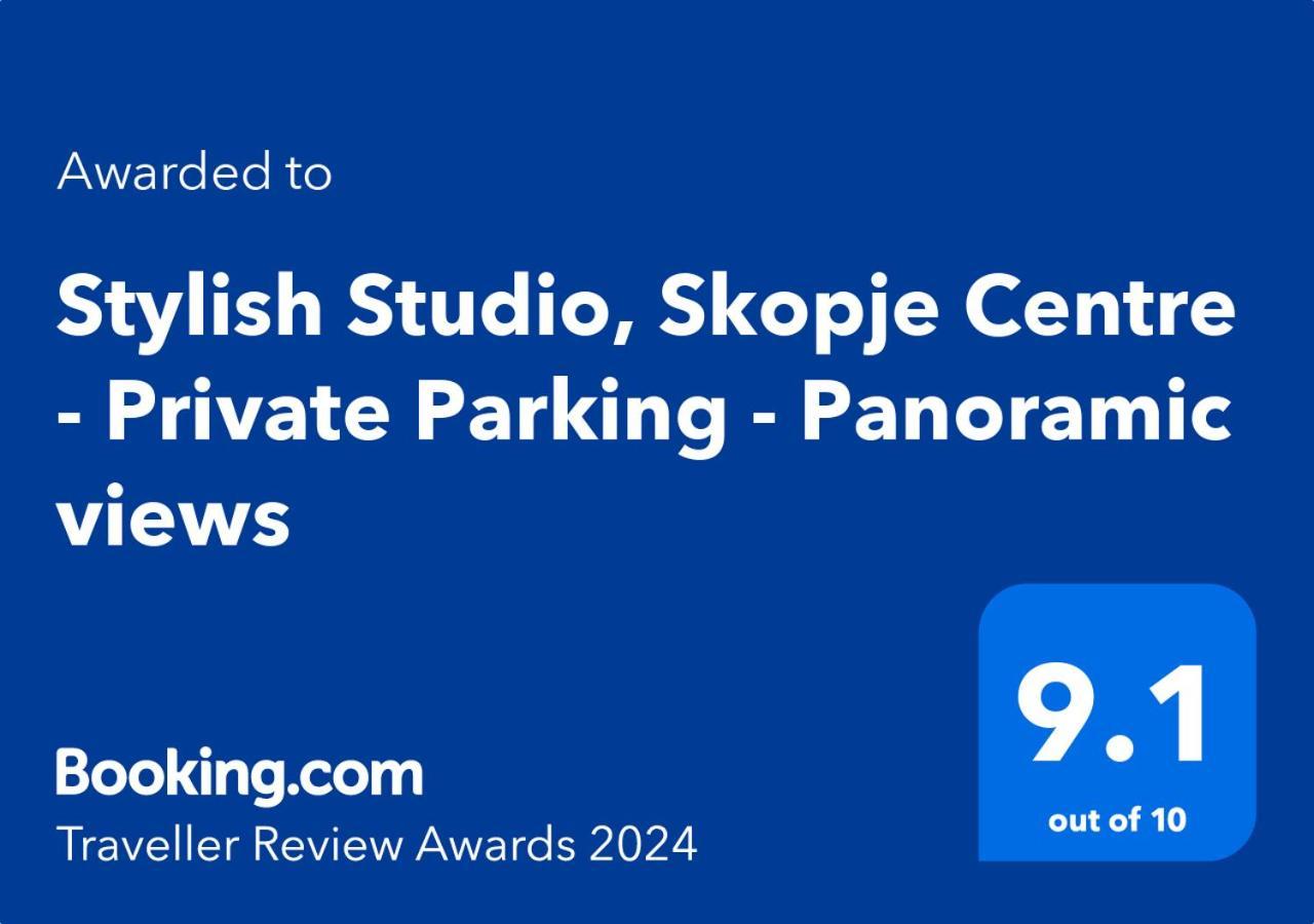 Stylish Studio, Skopje Centre - Private Parking - Panoramic Views Exterior photo